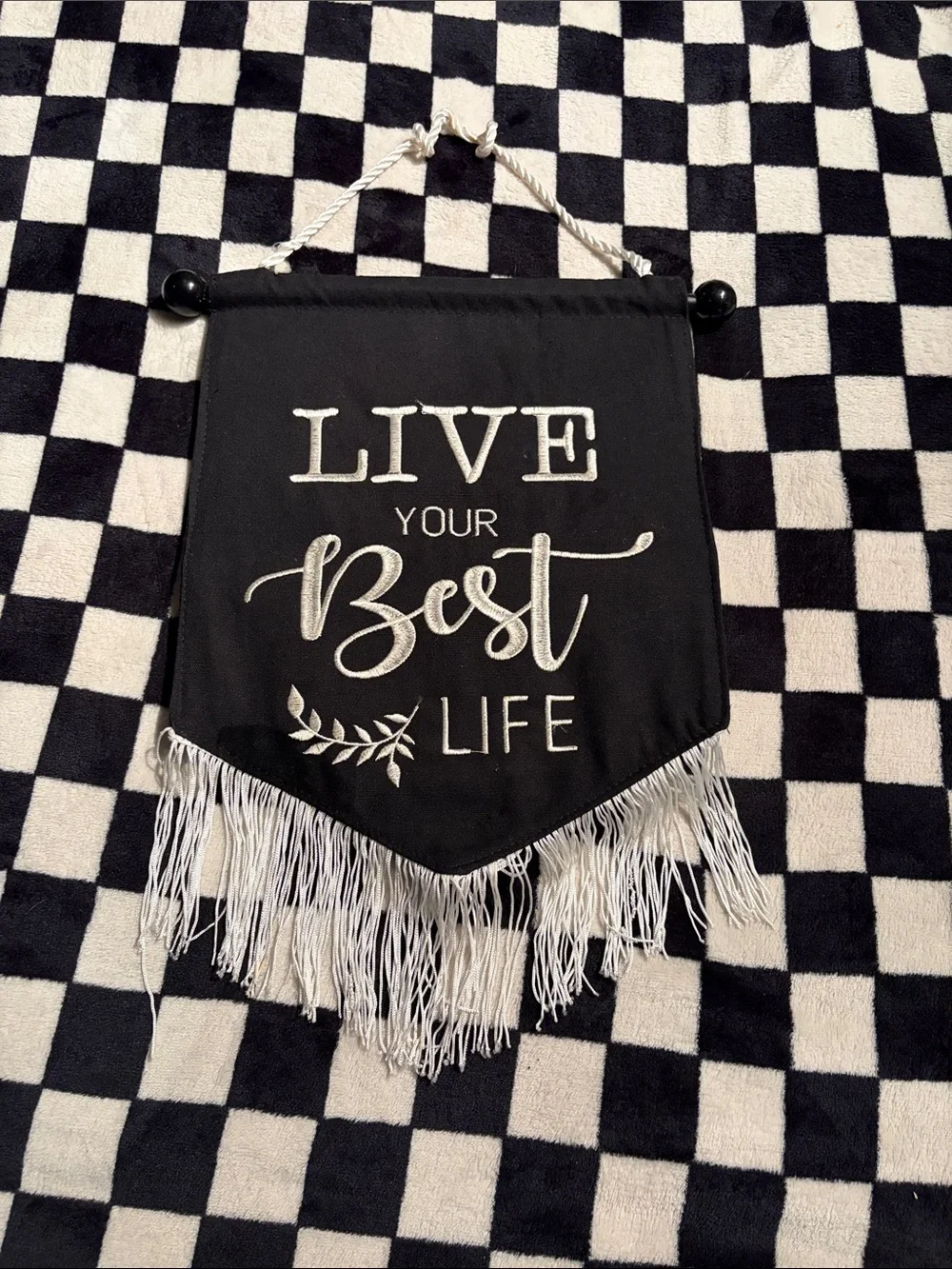 Live Your Best Life Black Wall Banner